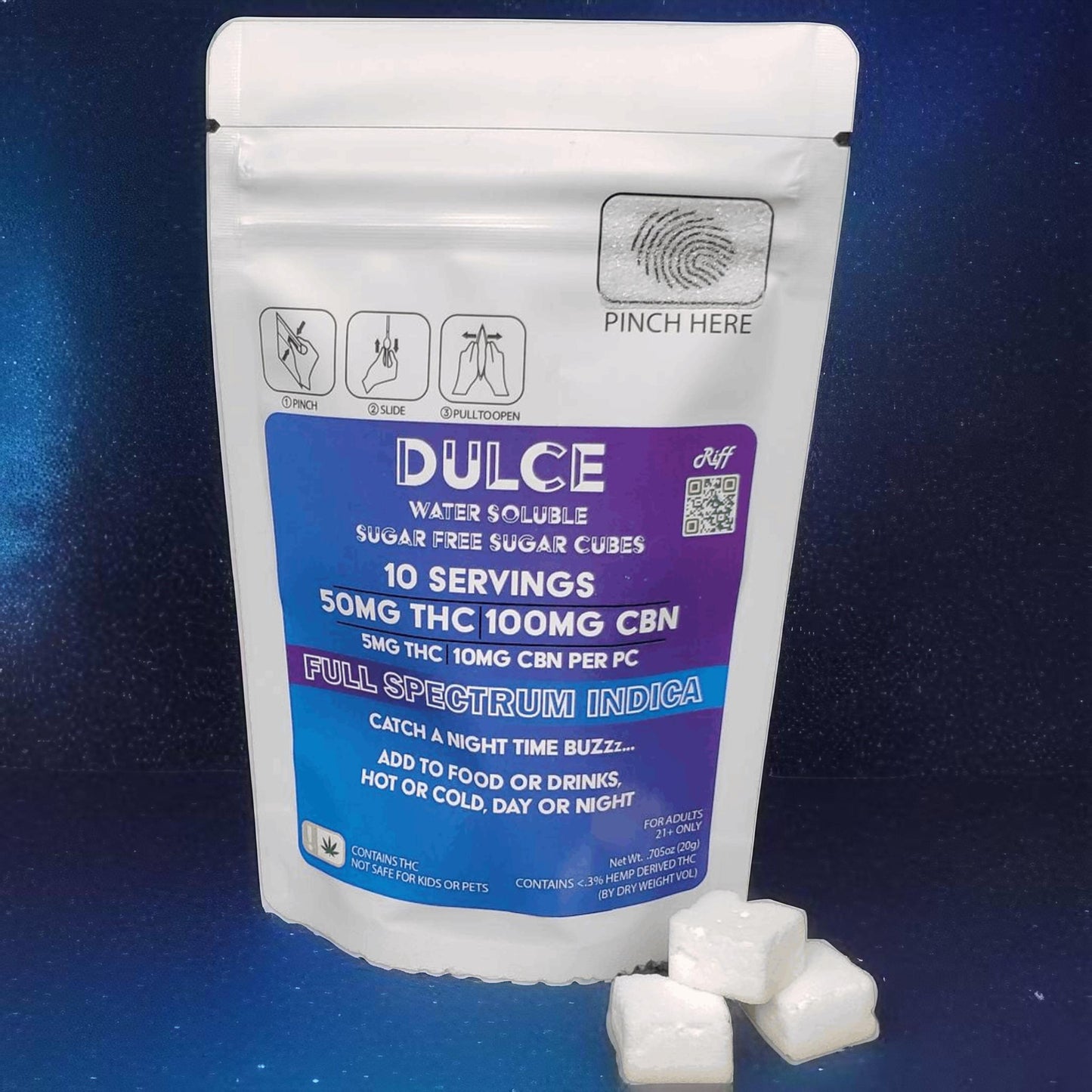 Indica Dulce THC:CBN Sugar Free Sugar Cubes